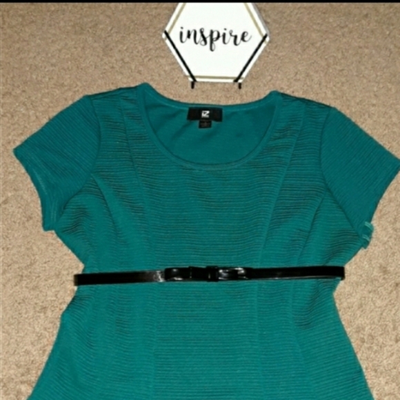 Iz Byer (Size L) Teal Colored Casual Office Jean Day Top - Picture 6 of 6
